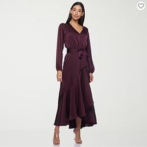 Elegant High Low Skirt in Rich Plum